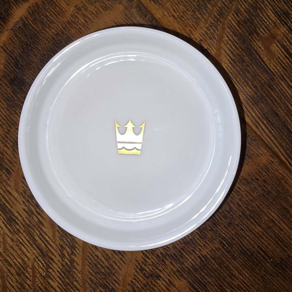 Royal Doulton Bone China 4" Trinket Dish Gold Crown Logo – Limited Edition